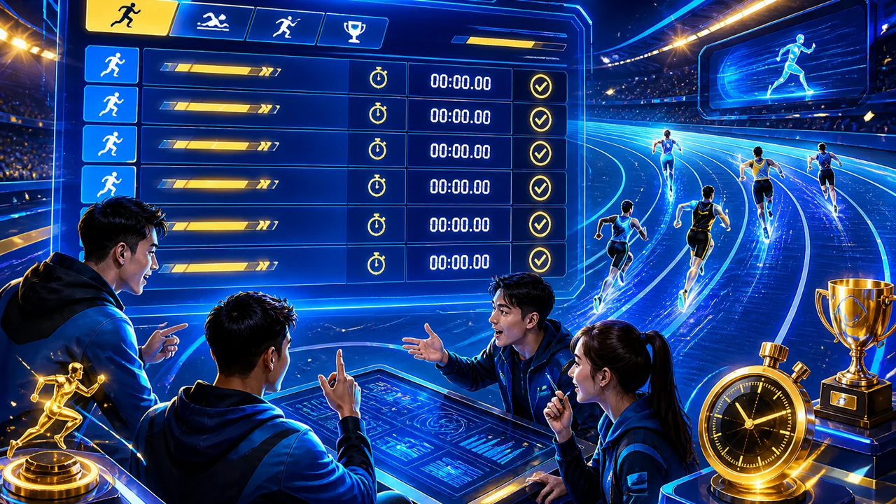 Đọc bảng thi đấu rõ hơn: xếp hạng game điền kinh go8 dễ đọc cự ly làn chạy và thời gian